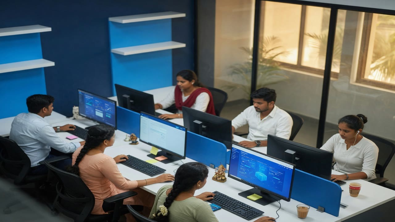 An office team at their desks